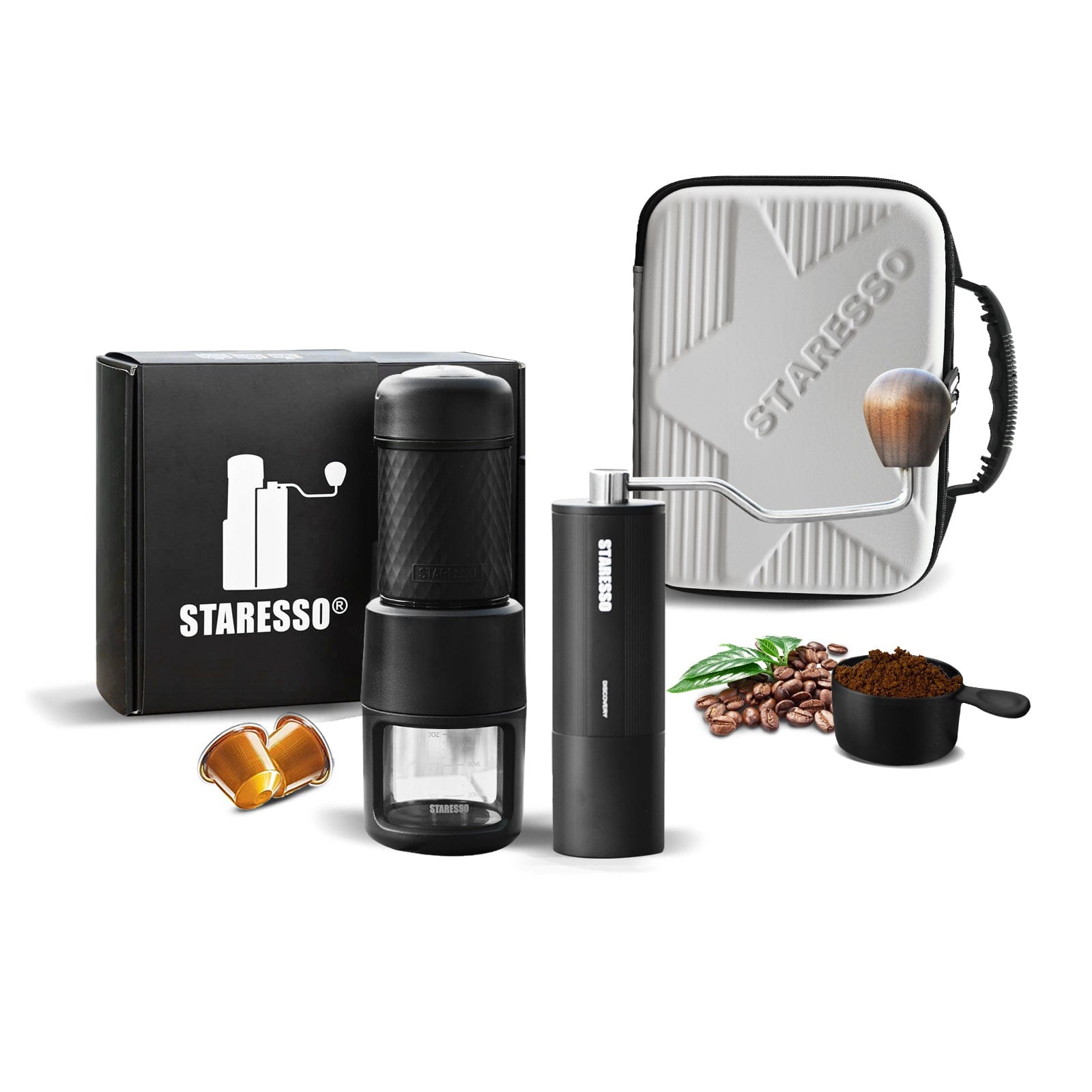 Starso Classic Portable Travel Kit Espresso Maker and Manual Coffee Grinder - Image 8