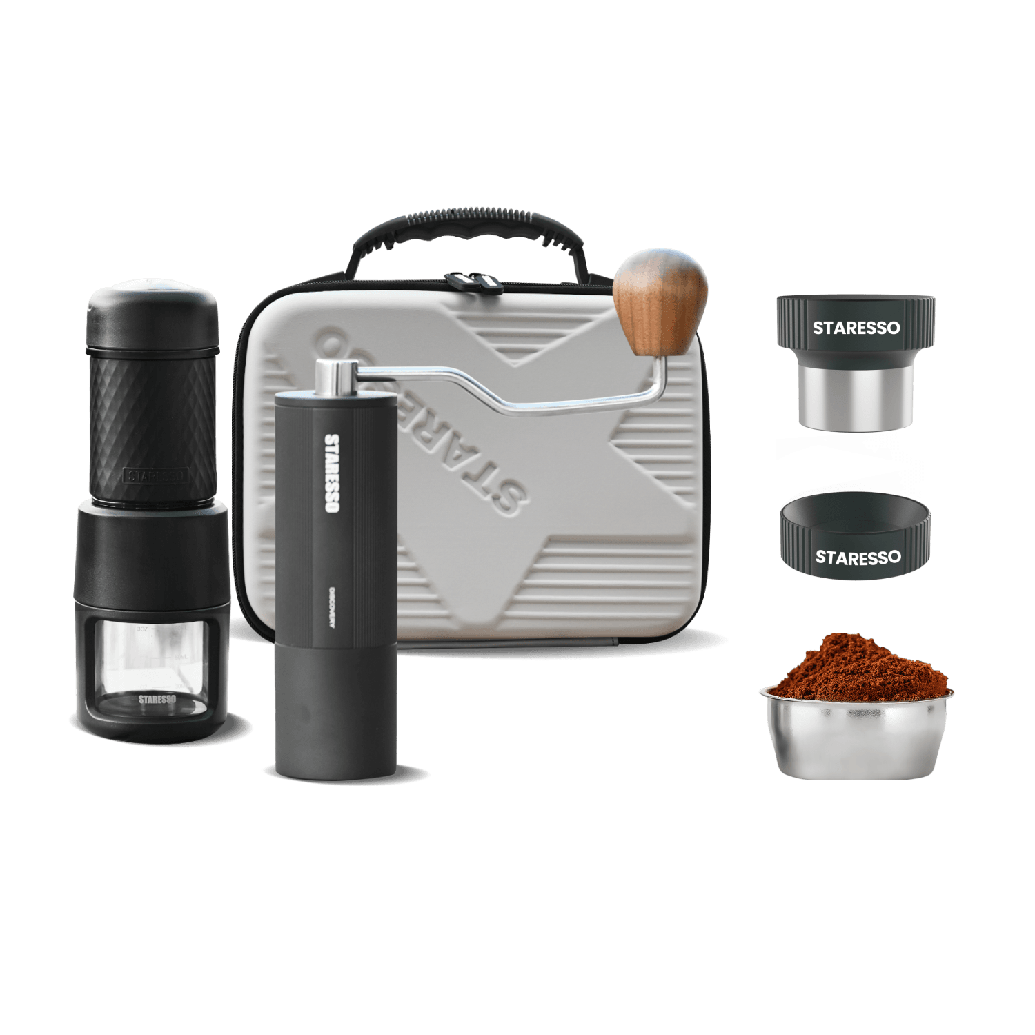Starso Classic Portable Travel Kit Espresso Maker and Manual Coffee Grinder